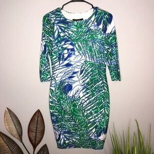 Alexia Admor Green Blue White Bodycon Dress